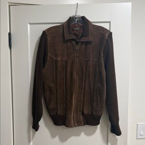 Vintage Men’s Brown Suede Zip-Front Jacket